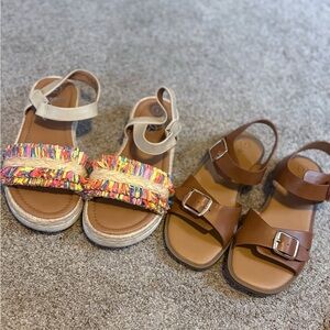 Target Multicolor Fringe and Brown Buckle Kids Sandals